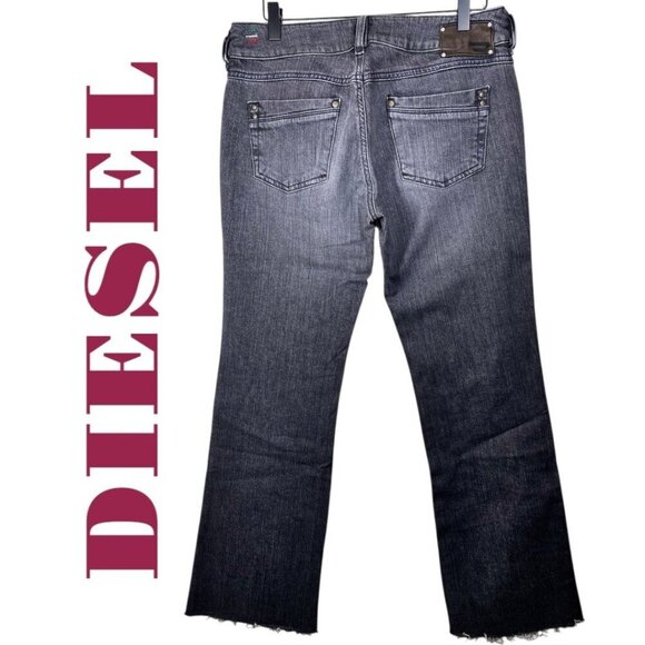 DIESEL RONHAR Stretch Black Denim Wide Leg Mid Rise Jeans, 30 x 32 - Picture 2 of 11